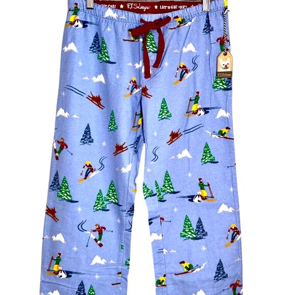 P.J. Salvage Powder Blue Flannel PJ Bottoms-Size Small Women-Skier Design-NWT - Picture 2 of 9